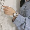 Women's Alloy Case Imitation Leather Strap Stainless Steel Clasp Round Dial Leisure Style Watch