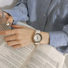 Women's Alloy Case Imitation Leather Strap Stainless Steel Clasp Round Dial Leisure Style Watch