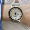 Women's Alloy Case Imitation Leather Strap Stainless Steel Clasp Round Dial Leisure Style Watch