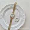 Women's Alloy Case Ordinary Glass Mirror Fashion Simple Small Square Retro Quartz Watch