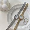 Women's Alloy Case Ordinary Glass Mirror Fashion Simple Small Square Retro Quartz Watch