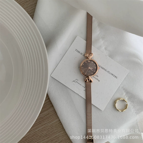 Women's Alloy Case Ordinary Glass Mirror Highend Fragrant Style Simple Elegant Small Dial Watch