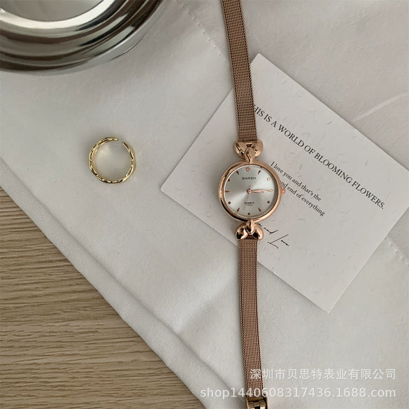 Women's Alloy Case Ordinary Glass Mirror Highend Fragrant Style Simple Elegant Small Dial Watch