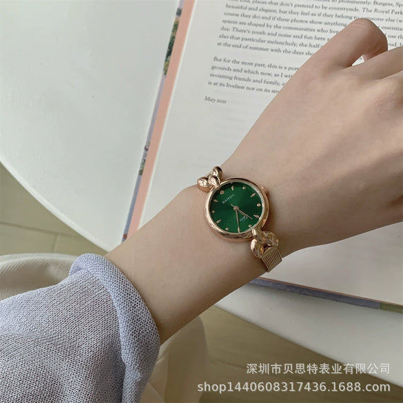 Women's Alloy Case Ordinary Glass Mirror Highend Fragrant Style Simple Elegant Small Dial Watch