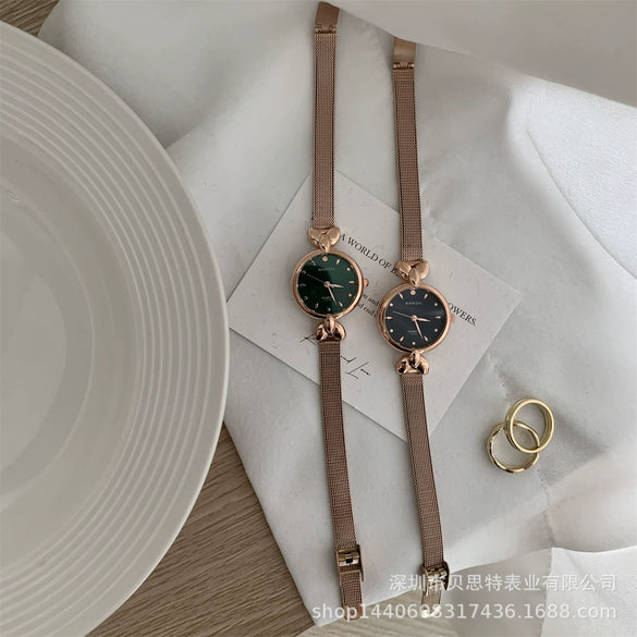 Women's Alloy Case Ordinary Glass Mirror Highend Fragrant Style Simple Elegant Small Dial Watch