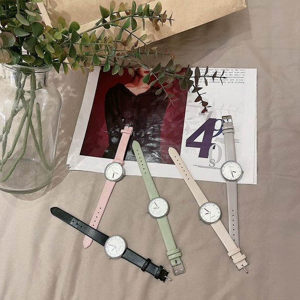 Women's Alloy Case Ordinary Glass Mirror Leisure Style Allmatch Belt Watch