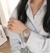 Women's Alloy Case Ordinary Glass Mirror Leisure Style Gipsophila Wristwatch