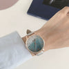 Women's Alloy Case Ordinary Glass Mirror Leisure Style Gipsophila Wristwatch