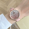 Women's Alloy Case Ordinary Glass Mirror Leisure Style Gipsophila Wristwatch