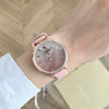 Women's Alloy Case Ordinary Glass Mirror Leisure Style Gipsophila Wristwatch