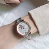 Women's Alloy Case Ordinary Glass Mirror Leisure Style Plaid Strap Retro Art Classic Watch