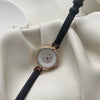 Women's Alloy Case Ordinary Glass Mirror Leisure Style Round Thin Strap Watch