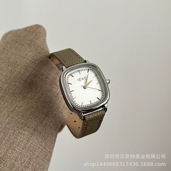 Women's Alloy Case Ordinary Glass Mirror Medieval Style Square Watch
