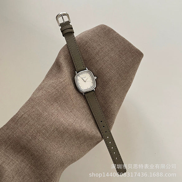 Women's Alloy Case Ordinary Glass Mirror Medieval Style Square Watch