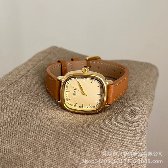 Women's Alloy Case Ordinary Glass Mirror Medieval Style Square Watch