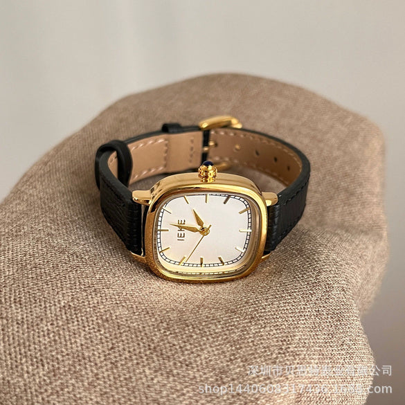 Women's Alloy Case Ordinary Glass Mirror Medieval Style Square Watch