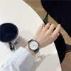 Women's Alloy Case Ordinary Glass Mirror Pointer Quartz Watch With Simple Elegant White Belt And Leisure Style