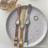 Women's Alloy Case Ordinary Glass Mirror Silver Chain Square Leisure Style Watch