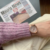 Women's Alloy Case Quartz Watch With Imitation Leather Strap And Stainless Steel Horseshoe Buckle Round Dial Sports Style