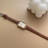 Women's Alloy Case Rectangular Quartz Face Watch With Ordinary Glass Mirror