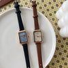 Women's Alloy Case Rectangular Quartz Face Watch With Ordinary Glass Mirror