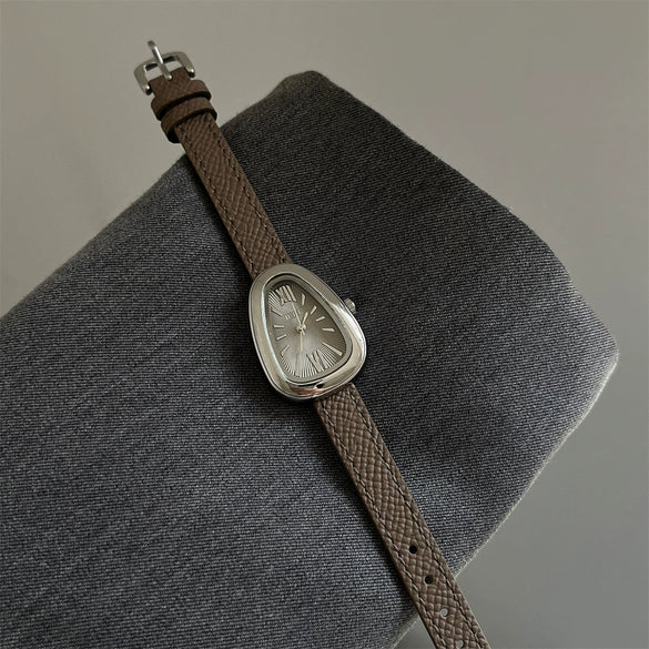 Women's Alloy Case Snakehead Watch Medieval Style Grey Belt