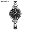 Women's Alloy Case Stainless Steel Band Round Dial Leisure Quartz Wrist Watch