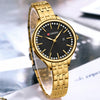 Women's Alloy Case Stainless Steel Band Round Dial Quartz Casual Rhinestone Watch
