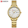 Women's Alloy Case Stainless Steel Band Round Dial Quartz Casual Rhinestone Watch
