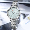 Women's Alloy Case Stainless Steel Band Round Dial Quartz Casual Rhinestone Watch