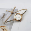 Women's Alloy Case Stainless Steel Strap Round Dial Quartz Bracelet Watch With Mineral Reinforced Glass Mirror Simple Light Luxury And Leisure Style