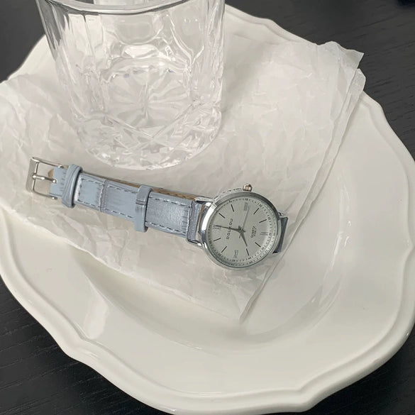 Women's Alloy Case Watch With Bamboo Pattern Strap Leisure Style