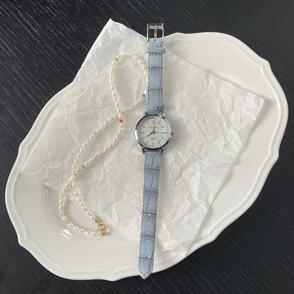 Women's Alloy Case Watch With Bamboo Pattern Strap Leisure Style