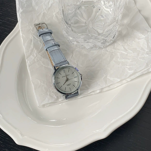Women's Alloy Case Watch With Bamboo Pattern Strap Leisure Style