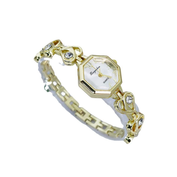 Women's Alloy Casual Octagon Diamondencrusted Quartz Watch Bracelet
