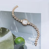 Women's Alloy Casual Quartz Bracelet Watch With Round Dial And Stainless Steel Buckle