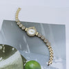 Women's Alloy Casual Quartz Bracelet Watch With Round Dial And Stainless Steel Buckle