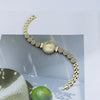 Women's Alloy Casual Quartz Bracelet Watch With Round Dial And Stainless Steel Buckle