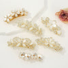 Women's Alloy Cat's Eye Flower Halftied Hair Spring Clip Set With Diamonds