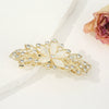 Women's Alloy Cat's Eye Flower Halftied Hair Spring Clip Set With Diamonds