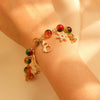 Women's Alloy Christmas Bracelet With Crystal Christmas Tree Old Man And Snowflake Pendants Electroplated Cartoon Festival Jewelry