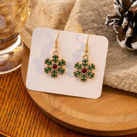 Women's Alloy Christmas Cartoon Style Geometric Earrings With Festival Elements And Electroplating