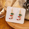Women's Alloy Christmas Cartoon Style Geometric Earrings With Festival Elements And Electroplating