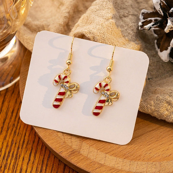 Women's Alloy Christmas Cartoon Style Geometric Earrings With Festival Elements And Electroplating