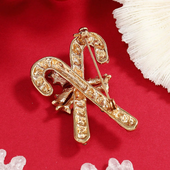 Women's Alloy Christmas Crutch Brooch With Electroplating Design