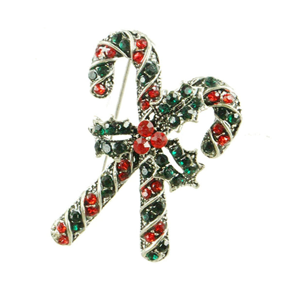 Women's Alloy Christmas Crutch Brooch With Electroplating Design