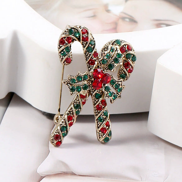 Women's Alloy Christmas Crutch Brooch With Electroplating Design