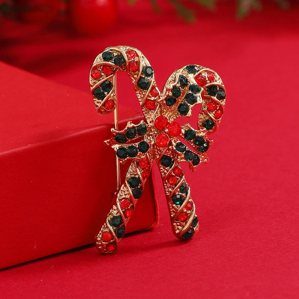 Women's Alloy Christmas Crutch Brooch With Electroplating Design