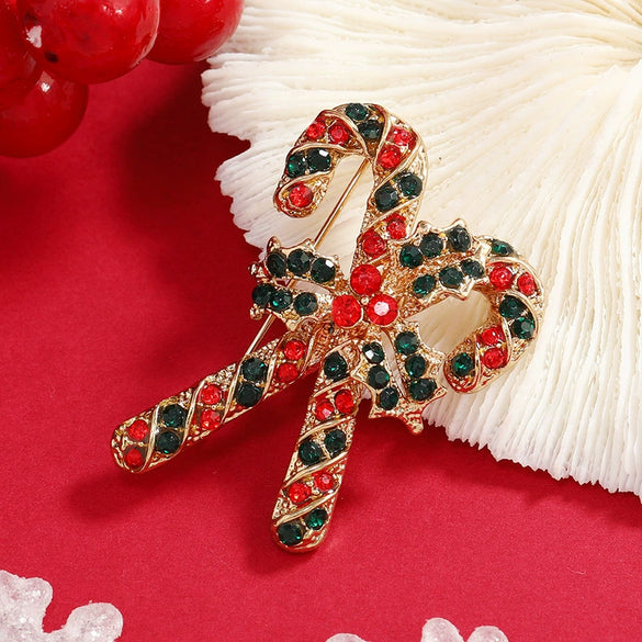 Women's Alloy Christmas Crutch Brooch With Electroplating Design