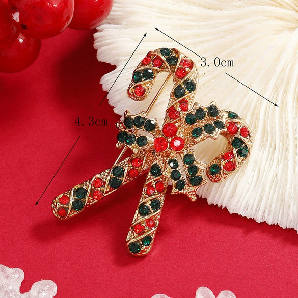 Women's Alloy Christmas Crutch Brooch With Electroplating Design